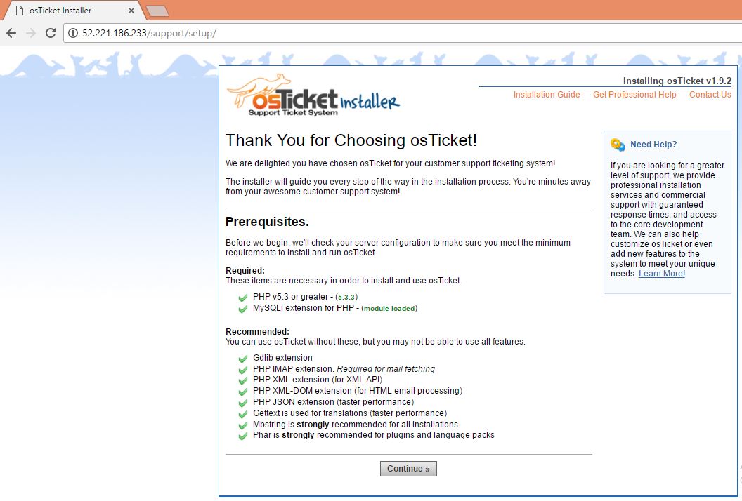  install Open Source support ticketing system OsTicket