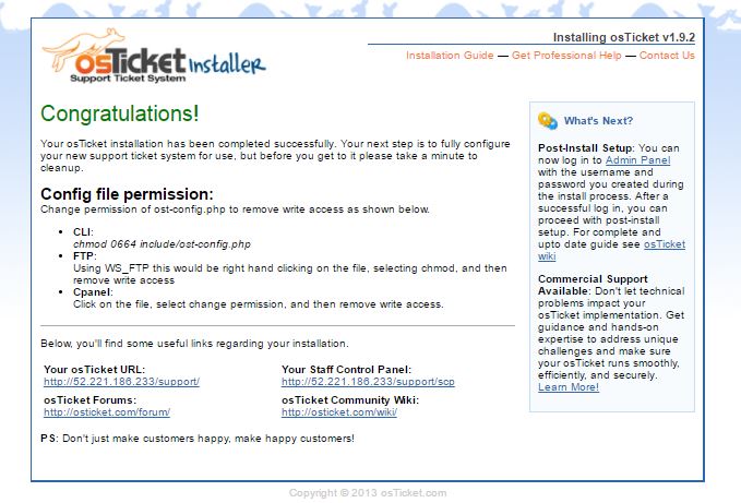  install Open Source support ticketing system OsTicket