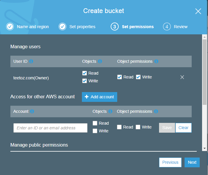 configure s3 bucket in AWS